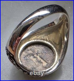 Roman Emperor Hadrian Genuine Ancient Silver Coin 925 Solid Silver Ring with COA