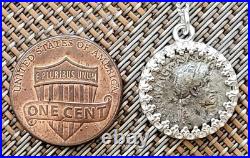 Roman Emperor Hadrian Genuine Ancient Silver Coin Solid Silver Necklace with COA