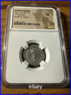 Roman Empire Geta, Ad 209-211 Ar Denarlus Issed As Caesar Xf