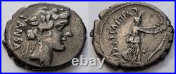 Roman Republic C Vibius Pansa Silver Denarius 48 BC Liber Ceres Crawford 449/2