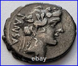 Roman Republic C Vibius Pansa Silver Denarius 48 BC Liber Ceres Crawford 449/2