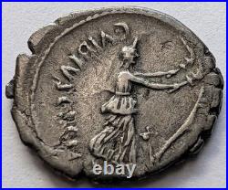 Roman Republic C Vibius Pansa Silver Denarius 48 BC Liber Ceres Crawford 449/2