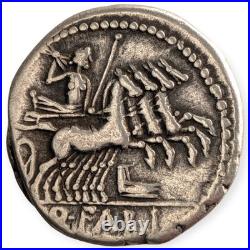 Roman Republic Q. Fabius Labeo AR Denarius 124 BC Roma Victory Biga Coin 10H