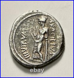 Roman Salus Denarius 49BC Ancient Roman Empire Silver Coin