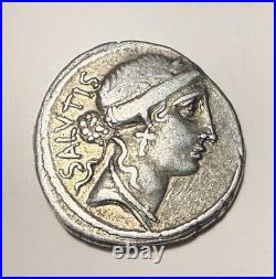 Roman Salus Denarius 49BC Ancient Roman Empire Silver Coin