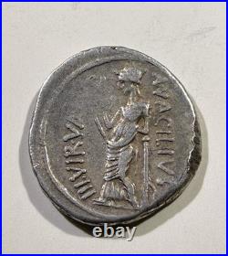 Roman Salus Denarius 49BC Ancient Roman Empire Silver Coin