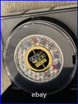Rubik's Cube 2024 50th Anniversary 2oz. 9999 Silver Antiqued Colored $2 Coin