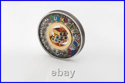 Rubik's Cube 2024 50th Anniversary 2oz. 9999 Silver Antiqued Colored $2 Coin