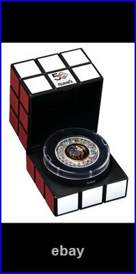 Rubik's Cube 2024 50th Anniversary 2oz. 9999 Silver Antiqued Colored $2 Coin