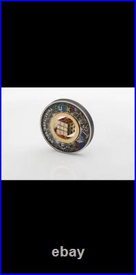 Rubik's Cube 2024 50th Anniversary 2oz. 9999 Silver Antiqued Colored $2 Coin