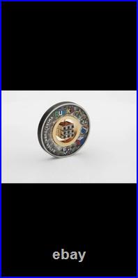 Rubik's Cube 2024 50th Anniversary 2oz. 9999 Silver Antiqued Colored $2 Coin