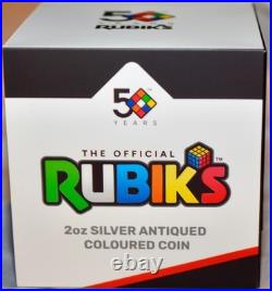 Rubik's Cube 2024 50th Anniversary 2oz. 9999 Silver Colored $2 CoinFree Silver