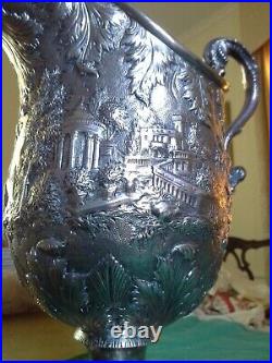 S Kirk & Son coin silver repousse water pitcher12Height