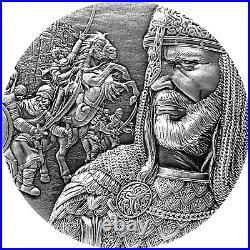 SALADIN 2oz Silver Antiqued Coin Tchad Kingdom of Heaven Crusades 2021 Chad
