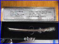 SEALED 2024 Chad Katana Sword 2 oz. 999 Silver Coin