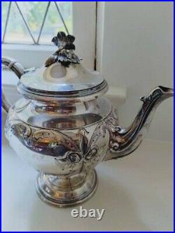 SELLING CLOSE TO MELT VALUE! 755 gram engraved antique coin 90% silver teapot