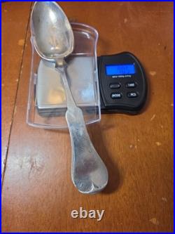 SET OF 2 TABLESPOONS MID 1800's STAMPED DUHME & CO COIN SILVER 70.5g VERY NICE