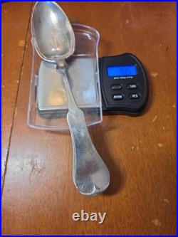 SET OF 2 TABLESPOONS MID 1800's STAMPED DUHME & CO COIN SILVER 70.5g VERY NICE