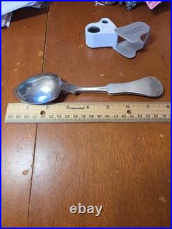 SET OF 2 TABLESPOONS MID 1800's STAMPED DUHME & CO COIN SILVER 70.5g VERY NICE