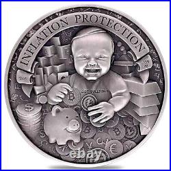 Sale Price 2022 Chad 2 oz Silver Inflation Protection Antiqued Coin. 999 withBox