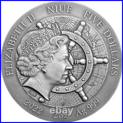 San Jose Grand Shipwrecks 2 oz. 999 Antique Finish High Relief coin Niue