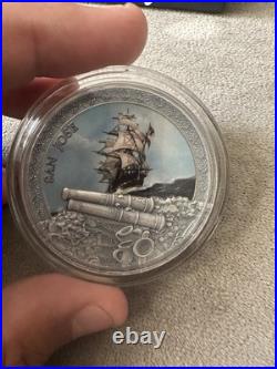 San Jose Grand Shipwrecks in a History 2 oz Antique finish Silver Coin Niue 2022 San Jose Grand Shipwrecks in a History 2 oz Antique finish Silver Coin Niue 2022