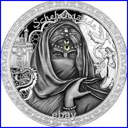 Scheherazade 1001 Nights 2 oz Proof/Antique finish Silver Coin 5$ Niue 2023