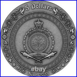 Scheherazade 1001 Nights 2 oz Proof/Antique finish Silver Coin 5$ Niue 2023
