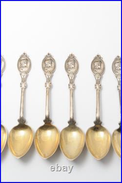 Set of 6 Vintage Coin Silver Spoons by William Owen Cincinnati Ohio