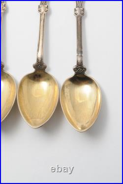 Set of 6 Vintage Coin Silver Spoons by William Owen Cincinnati Ohio