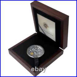 Shaolin Tiger Martial Arts Styles 2 oz Antique finish Silver Coin 5$ Niue 2021