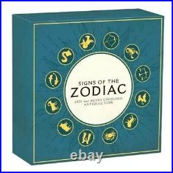 Signs of the Zodiac 2020 $5 5oz Silver Antiqued Coloured Coin 388 MADE