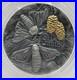 Silk-Moth-Nature-Architects-2-oz-Antique-finish-Silver-Coin-withbox-COA-01-zptc