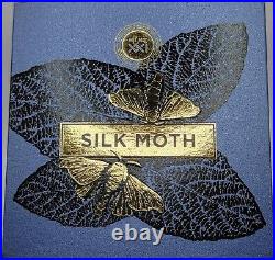 Silk Moth Nature Architects 2 oz Antique finish Silver Coin withbox & COA