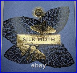 Silk Moth Nature Architects 2 oz Antique finish Silver Coin withbox & COA