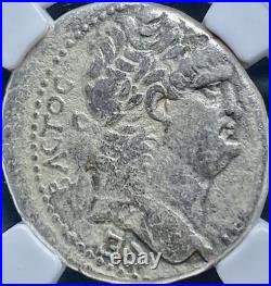 Silver Emperor Nero Large Roman Tetradrachm 54AD-68AD NGC Graded Fine Beautiful