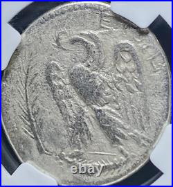 Silver Emperor Nero Large Roman Tetradrachm 54AD-68AD NGC Graded Fine Beautiful