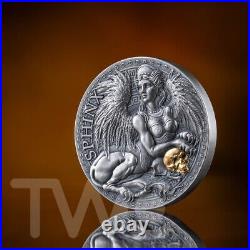 Sphinx The Great Greek Mythology 1 oz Antique finish Silver Coin Cameroon 2024