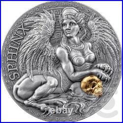 Sphinx The Great Greek Mythology 1 oz Antique finish Silver Coin Cameroon 2024