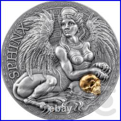 Sphinx The Great Greek Mythology 1 oz Antique finish Silver Coin Cameroon 2024