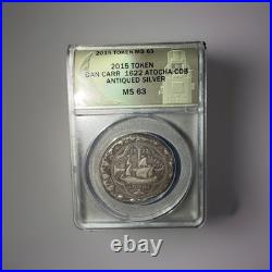 Spice islands Shipwreck Dann Carr Signature Label ANACS MS 63 Antique Coin