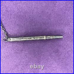 Sterling Chatelaine Pencil, Notepad, and Coin Vial Antique 46 Grams