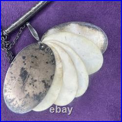 Sterling Chatelaine Pencil, Notepad, and Coin Vial Antique 46 Grams