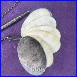 Sterling Chatelaine Pencil, Notepad, and Coin Vial Antique 46 Grams