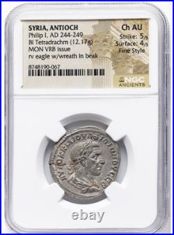 Syria, Antioch Philip I (AD 244-249) BLTetradrachm MON VRB! 5/5-4/5 Fine Style Syria, Antioch Philip I (AD 244-249) BLTetradrachm MON VRB! 5/5-4/5 Fine Style