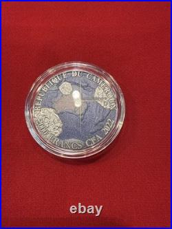 Tenham Meteorite Geography 50 g Antique finish Silver Coin CFA Cameroon 2022