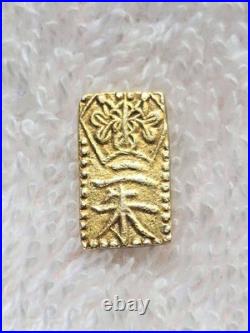 Tenpo Ni Shu Ban Kin Gold Silver Coin Edo Period Japan Antique 1832-1858