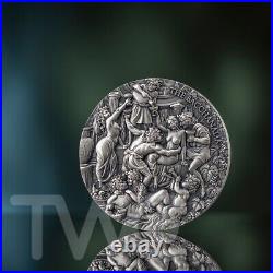 The Bacchanalia Celestial Beauty 5 oz Antique finish Silver Coin Cameroon 2025