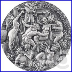 The Bacchanalia Celestial Beauty 5 oz Antique finish Silver Coin Cameroon 2025