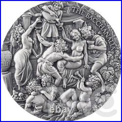 The Bacchanalia Celestial Beauty 5 oz Antique finish Silver Coin Cameroon 2025